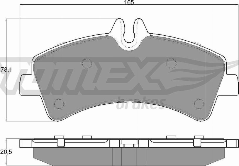 TOMEX brakes TX 14-26 - Тормозные колодки, дисковые, комплект unicars.by