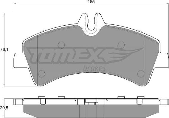 TOMEX brakes TX 14-26 - Тормозные колодки, дисковые, комплект unicars.by