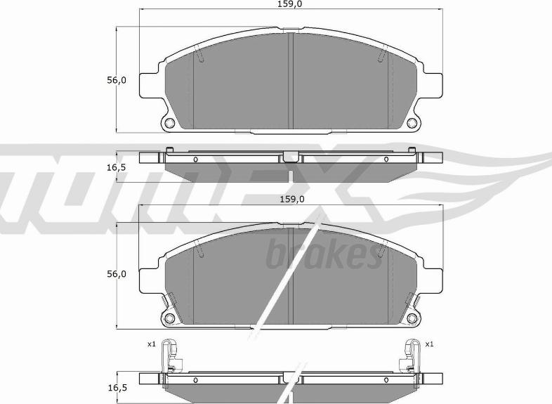 TOMEX brakes TX 14-20 - Тормозные колодки, дисковые, комплект unicars.by