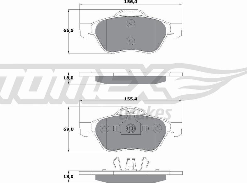 TOMEX brakes TX 14-71 - Тормозные колодки, дисковые, комплект unicars.by