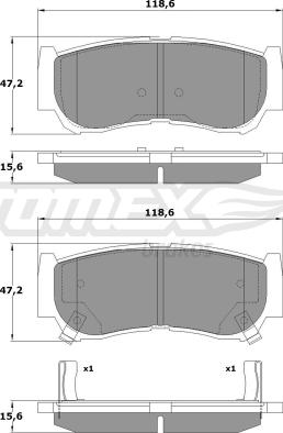 TOMEX brakes TX 15-64 - Тормозные колодки, дисковые, комплект unicars.by