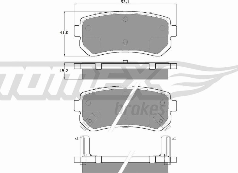 TOMEX brakes TX 15-66 - Тормозные колодки, дисковые, комплект unicars.by