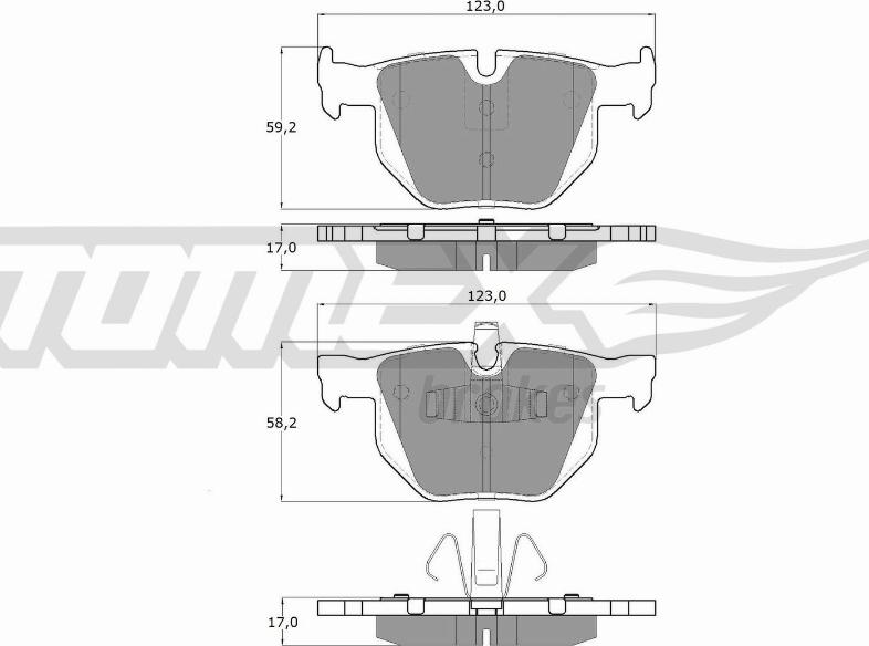 TOMEX brakes TX 15-14 - Тормозные колодки, дисковые, комплект unicars.by