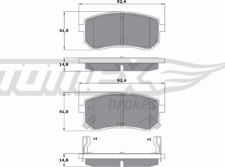 TOMEX brakes TX 15-80 - Тормозные колодки, дисковые, комплект unicars.by