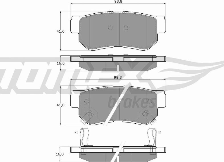 TOMEX brakes TX 15-35 - Тормозные колодки, дисковые, комплект unicars.by