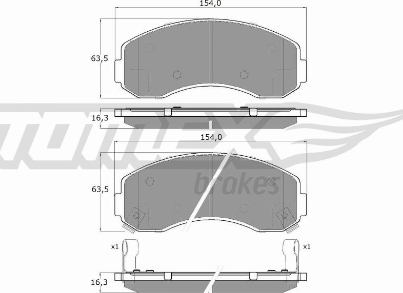 TOMEX brakes TX 15-71 - Тормозные колодки, дисковые, комплект unicars.by