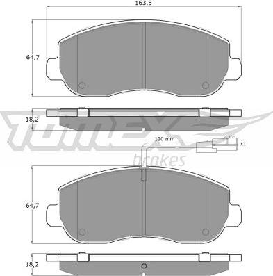 TOMEX brakes TX 16-40 - Тормозные колодки, дисковые, комплект unicars.by