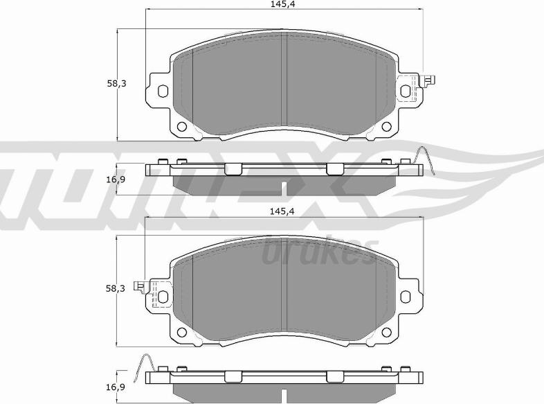 TOMEX brakes TX 16-12 - Тормозные колодки, дисковые, комплект unicars.by