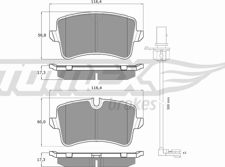 TOMEX brakes TX 16-81 - Тормозные колодки, дисковые, комплект unicars.by