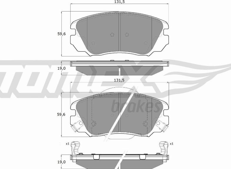 TOMEX brakes TX 16-33 - Тормозные колодки, дисковые, комплект unicars.by