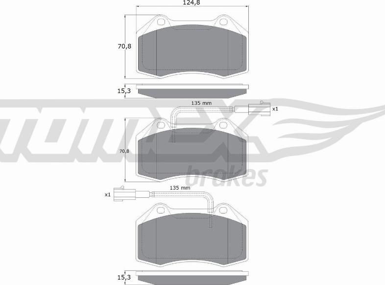 TOMEX brakes TX 16-731 - Тормозные колодки, дисковые, комплект unicars.by