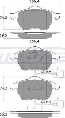 TOMEX brakes TX 10-941 - Тормозные колодки, дисковые, комплект unicars.by