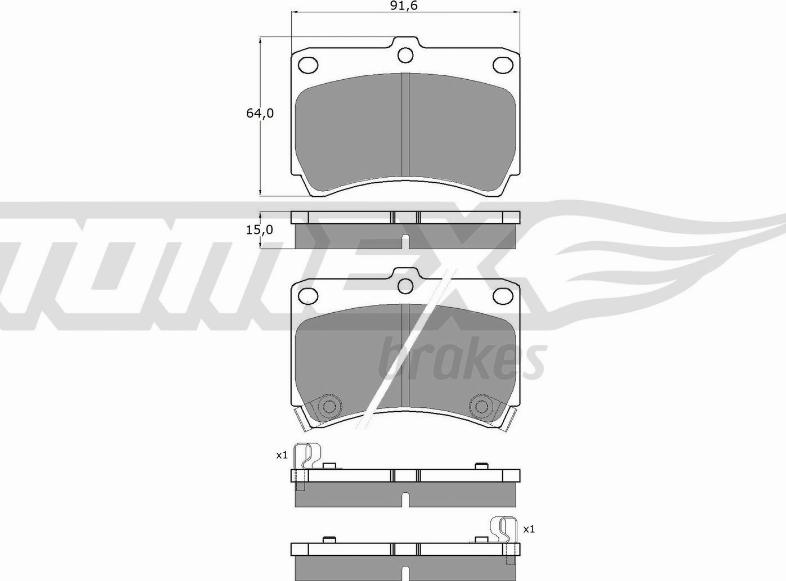 TOMEX brakes TX 10-91 - Тормозные колодки, дисковые, комплект unicars.by