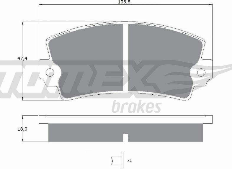 TOMEX brakes TX 10-434 - Тормозные колодки, дисковые, комплект unicars.by