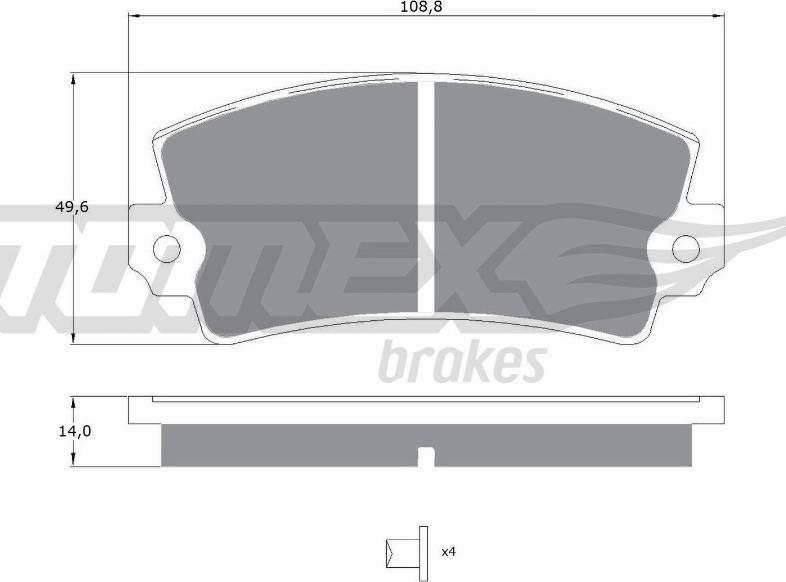 TOMEX brakes TX 10-43 - Тормозные колодки, дисковые, комплект unicars.by