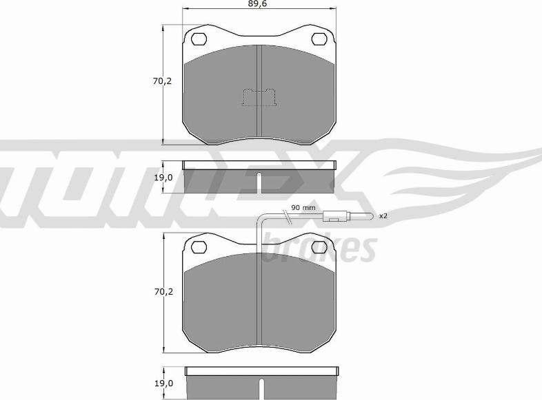 TOMEX brakes TX 10-42 - Тормозные колодки, дисковые, комплект unicars.by