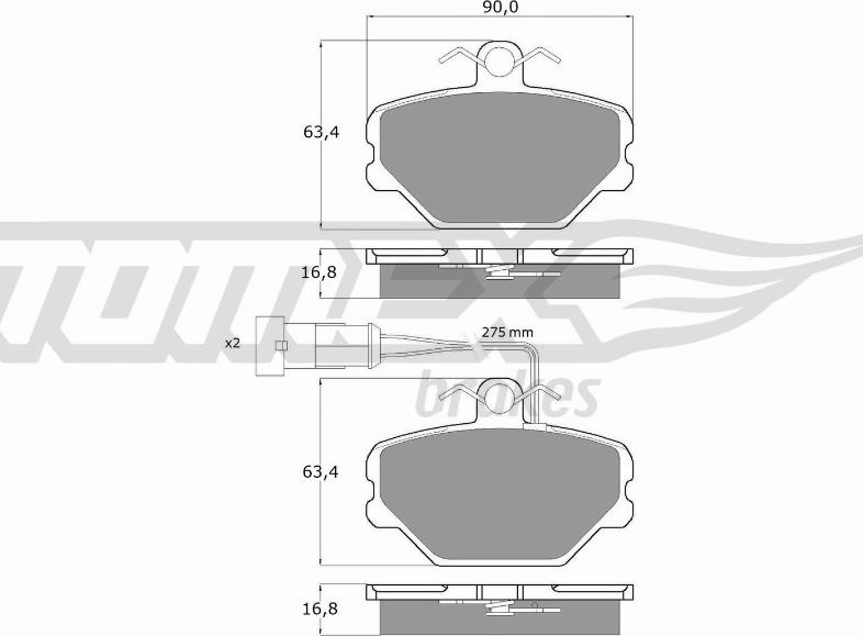 TOMEX brakes TX 10-61 - Тормозные колодки, дисковые, комплект unicars.by