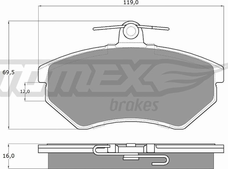 TOMEX brakes TX 10-63 - Тормозные колодки, дисковые, комплект unicars.by