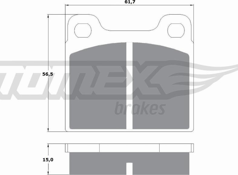 TOMEX brakes TX 10-19 - Тормозные колодки, дисковые, комплект unicars.by