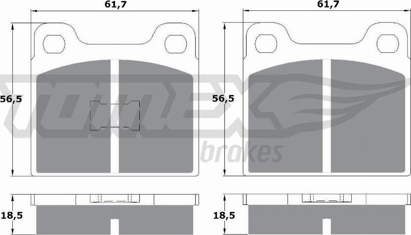 TOMEX brakes TX 10-161 - Тормозные колодки, дисковые, комплект unicars.by