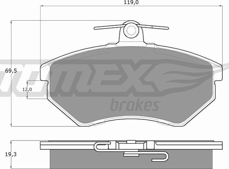 TOMEX brakes TX 10-11 - Тормозные колодки, дисковые, комплект unicars.by