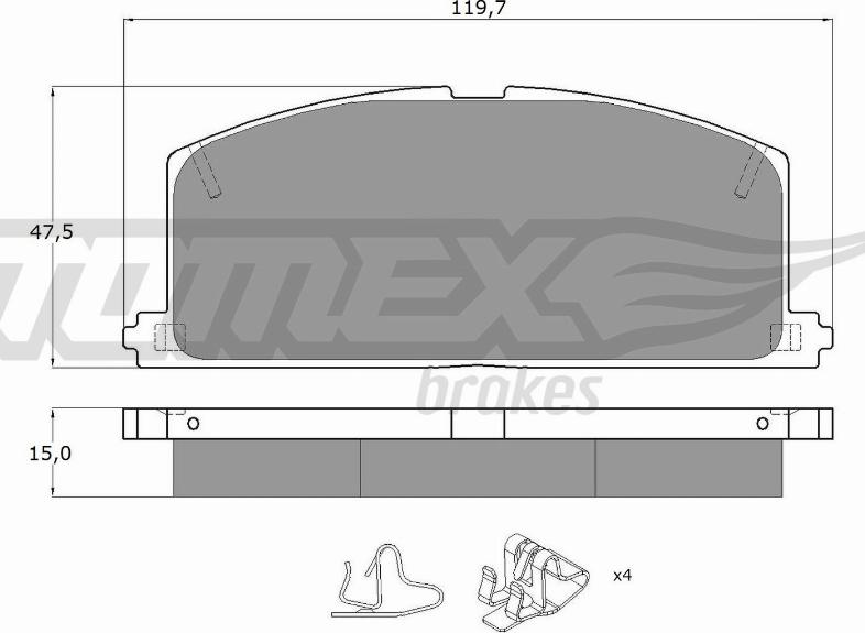 TOMEX brakes TX 10-17 - Тормозные колодки, дисковые, комплект unicars.by