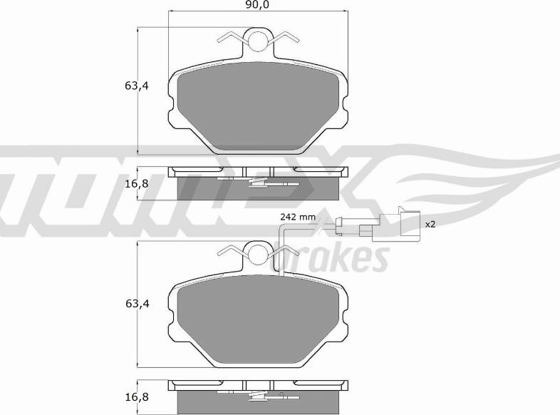 TOMEX brakes TX 10-392 - Тормозные колодки, дисковые, комплект unicars.by