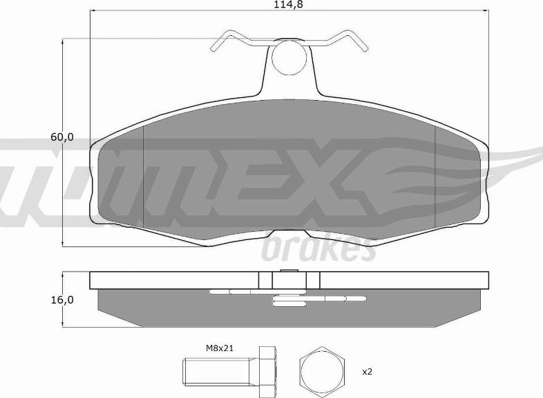 TOMEX brakes TX 10-272 - Тормозные колодки, дисковые, комплект unicars.by