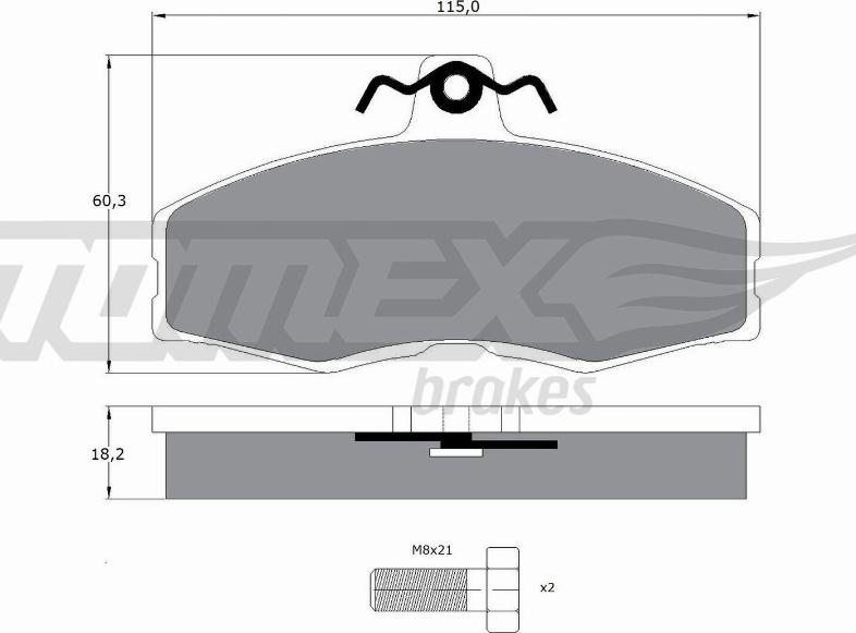 TOMEX brakes TX 10-27 - Тормозные колодки, дисковые, комплект unicars.by