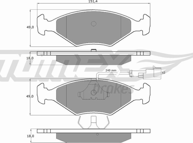 TOMEX brakes TX 10-791 - Тормозные колодки, дисковые, комплект unicars.by