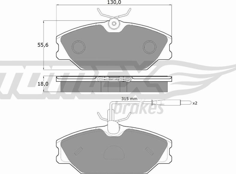 TOMEX brakes TX 10-76 - Тормозные колодки, дисковые, комплект unicars.by