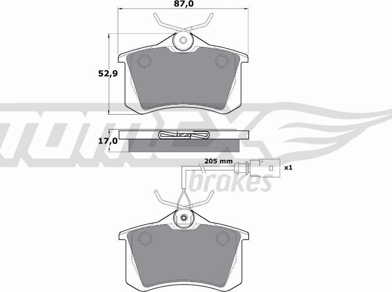 TOMEX brakes TX 10-782 - Тормозные колодки, дисковые, комплект unicars.by