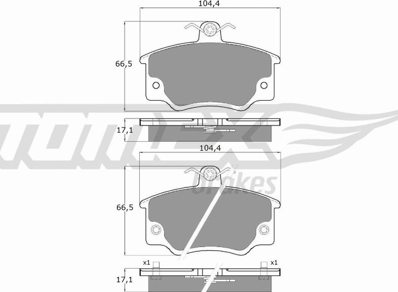 TOMEX brakes TX 10-73 - Тормозные колодки, дисковые, комплект unicars.by