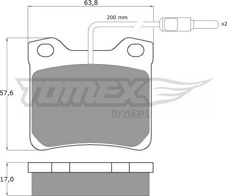 TOMEX brakes TX 11-95 - Тормозные колодки, дисковые, комплект unicars.by