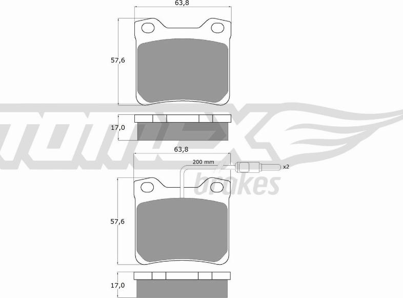 TOMEX brakes TX 11-95 - Тормозные колодки, дисковые, комплект unicars.by