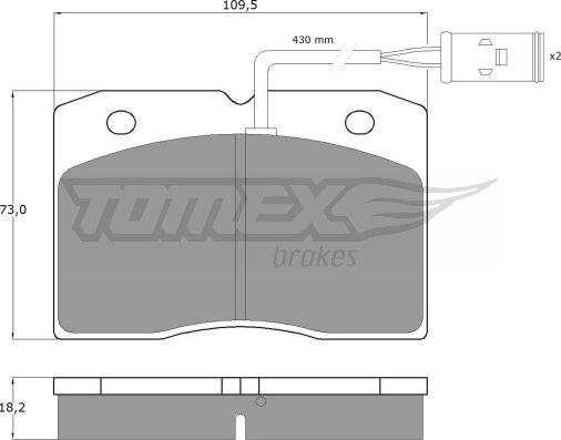 TOMEX brakes TX 11-40 - Тормозные колодки, дисковые, комплект unicars.by