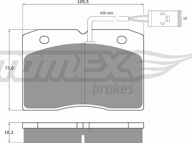 TOMEX brakes TX 11-40 - Тормозные колодки, дисковые, комплект unicars.by