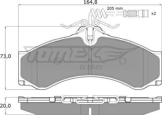 TOMEX brakes TX 11-481 - Тормозные колодки, дисковые, комплект unicars.by