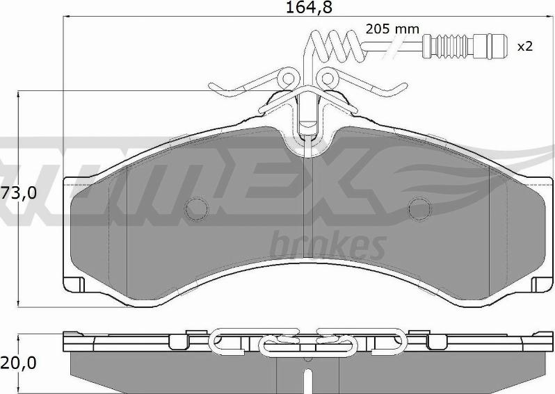 TOMEX brakes TX 11-481 - Тормозные колодки, дисковые, комплект unicars.by