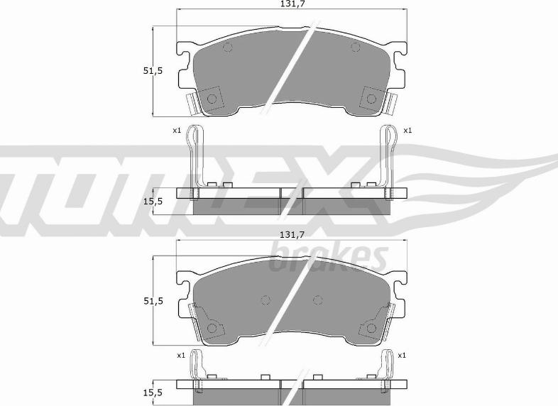 TOMEX brakes TX 11-02 - Тормозные колодки, дисковые, комплект unicars.by