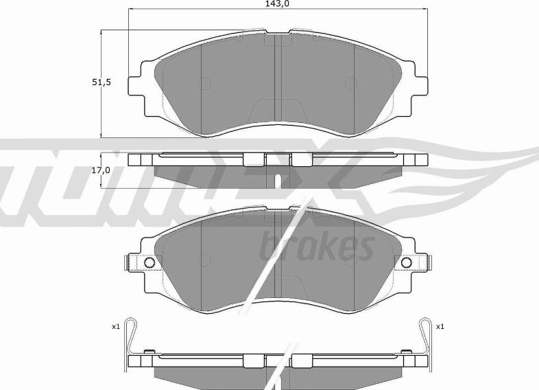 TOMEX brakes TX 11-80 - Тормозные колодки, дисковые, комплект unicars.by