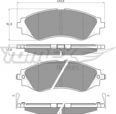 TOMEX brakes TX 11-80 - Тормозные колодки, дисковые, комплект unicars.by