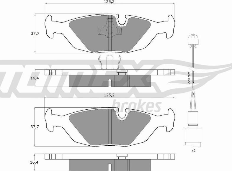 TOMEX brakes TX 11-301 - Тормозные колодки, дисковые, комплект unicars.by