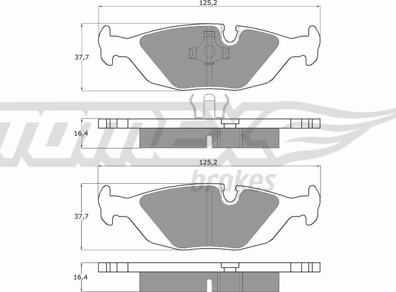 TOMEX brakes TX 11-30 - Тормозные колодки, дисковые, комплект unicars.by