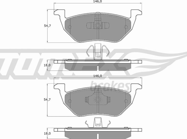 TOMEX brakes TX 18-95 - Тормозные колодки, дисковые, комплект unicars.by