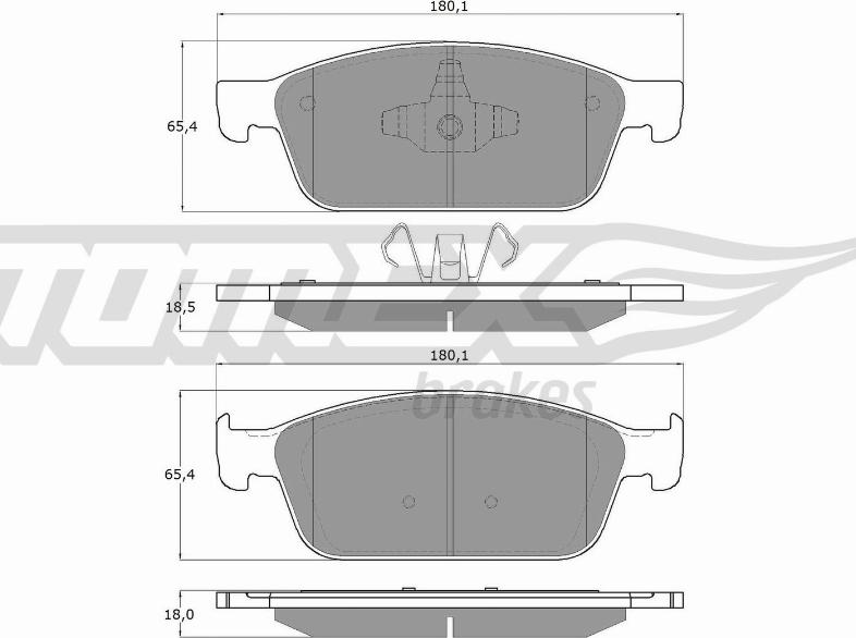 TOMEX brakes TX 18-91 - Тормозные колодки, дисковые, комплект unicars.by