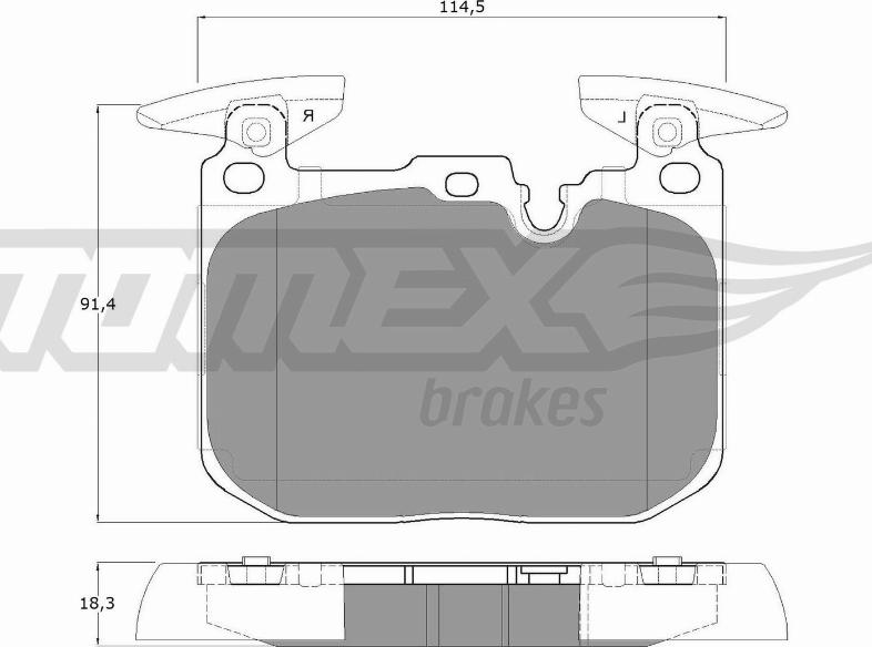 TOMEX brakes TX 18-49 - Тормозные колодки, дисковые, комплект unicars.by