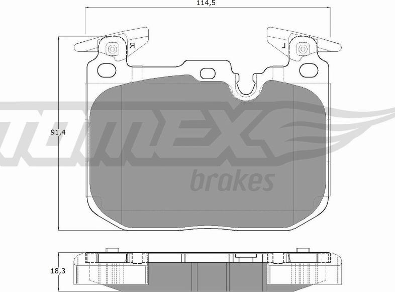 TOMEX brakes TX 18-48 - Тормозные колодки, дисковые, комплект unicars.by