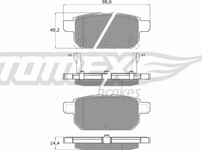 TOMEX brakes TX 18-14 - Тормозные колодки, дисковые, комплект unicars.by