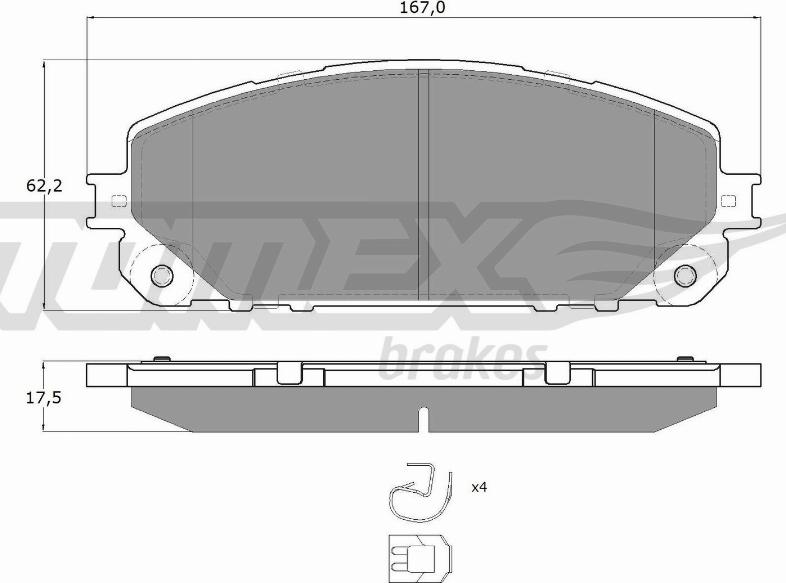 TOMEX brakes TX 18-80 - Тормозные колодки, дисковые, комплект unicars.by